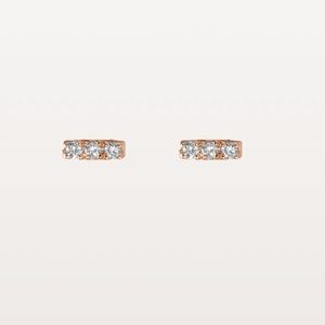 AURATE • Mini White Diamond Bar Earrings